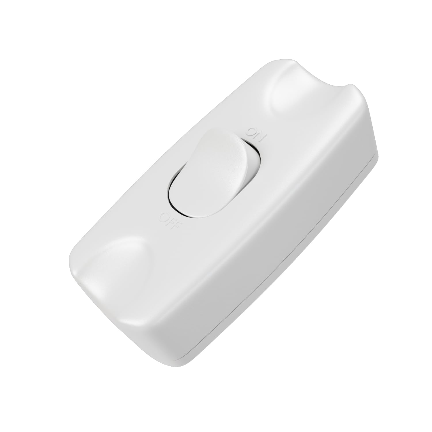 rhinocables In-Line Rocker Switch 2 Amp 2 Core Flex Cable For Small Appliances Floor and Table Lamps (1, White)