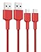 USB C Cable AUKEY (6.6ft x 2) USB Type C Cable Braided Nylon USB C to USB A Fast Charging Cord for Samsung Galaxy S10 S10+, Huawei P30 P20, MacBook Pro 2016, Sony Xperia XZ, Nexus 5X, OnePlus - Red