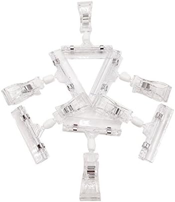 Yuanxia2 6pcs Clear Plastic Rotatable POP Clip-on Style Merchandise Sign Display Clip Holder