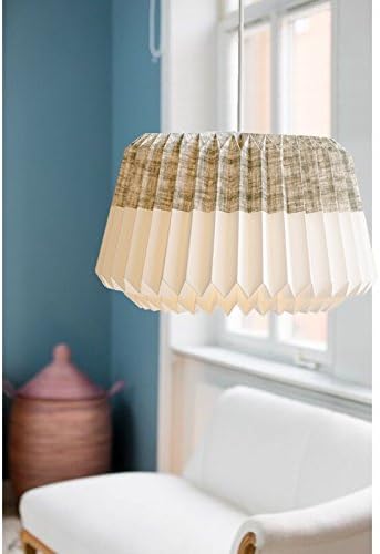 Star Producing ELY Pendant Ceiling Light Morden Design Origami Craft Hand Made White Green Printed Pattern Paper Lamps Shades with Cord Easy Fit for Living Dining Bed Kitchen Room