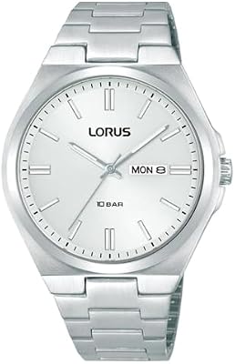 Montre analogique à Quartz pour Homme avec Bracelet en Acier Inoxydable RH399AX9, argenté