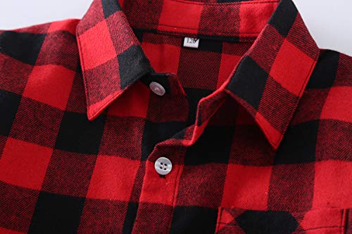 4 Little+Girls+Sleeve+Button+Flannel