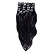 Clip In Sets 10pcs Clip In Human Hair Extensions Jet Black #1 Remy Human Hair Straight For Full Head 24inch 220g Weight