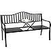 SUPERJARE Outdoor Patio Chair with Middle Table, Graden Bench for 2 Person, Black