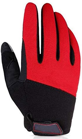 VSousT Knuckle duster Gloves Sports Simple Autumn And Winter Outdoor Riding Gloves Non-slip Shockproof Windproof Gloves Men And Women Riding Motorcycle Gloves motorbike gloves (Color : Red, Size : M)