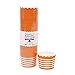 Simply Baked Small Paper Baking Cup, Tangerine with White Stripe, 25-Pack, Disposable and Oven-safe