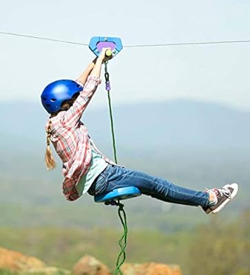 Hearthsong 150 Blue Backyard Zipline Kit Kids Holds 250 Lbs