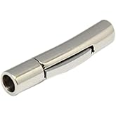 PH PandaHall 10 Sets Stainless Steel Bayonet Clasps Column Leather Cord End Cap Snap Fit 4mm Cord for Jewelry Making