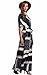 Milumia Women's Boho Split Tie Waist Vintage Print Maxi Dress Navy Large