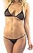 Lena Style Women's Black Mesh Fishnet Micro Bikini Brazilian Erotic Swimsuit (Medium)