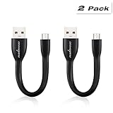 Micro USB cable,Coeuspow Durable Silicone USB Charge Data Sync Cable for Samsung Galaxy S6/5 Note HTC Nokia Motorola Lg Google Nexus, Android Smartphone and Tablet-2*Pack 6 Inch (15 cm)