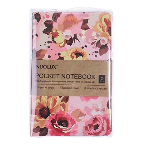 NUOLUX Small Pocket Notebook Mini Lined Memo Paper Book/Journals/Diary,3.5"x5.5",6 Pack