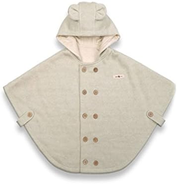 FYGOOD Baby Kids Toddler Hooded Cape Cloak Poncho Hoodie Coat light green 0-3 Years