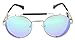 Flowertree STY056 Metal Frame Side Shield Oval 52mm Sunglasses (silver+green)