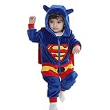 Mekago Children's Kigurumi Pajamas Onesies Unisex Cosplay (L, Superman)