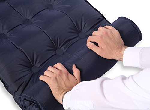 Camping Air Mattress Cot Portable Inflatable Sleeping Foam Airbed Pad, Self-Inflates and Deflates, Rolls up, Lightweight for Backpack, Great for Sleep Out, Car Bed, and Any Outdoor Camping