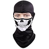 TClian Skull Mask Balaclava Ghost Skeleton Bandana Motorcycle Cycling Balaclava Full Face Masks UV Protective Quick dry Breathable Military Tactical Airsoft Paintball Masks Halloween Mask