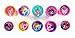 Hasbro - My Little Pony 10 Piece Self-inking Stamps Stampers Pencil Topper, Multicolored Small Rubber Round Stamps