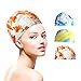 ewinever EWIN(R) 3pcs Mix Colors Silicone Color Designed Lycra Swimming Cap hat Bathing Cap Swimming hat