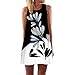Yoyorule Women Vintage Sleeveless Beach Printed Short Mini Dress