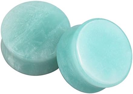 1Pair/2Pairs Rose Quartz Aventurine Natural Organic Stone Amazonite Ear Plugs Gauges Tunnel Expanders Stretcher Double Flared Flesh Piercings Body Jewelry Set