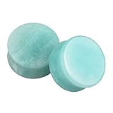 Aventurine Natural Stone Puncture Double Flared Flesh Saddle Ear Plugs Tunnels Stretcher Expander Set Gauge 4g-1