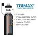 EcoVessel BOULDER TriMax Vacuum Insulated Stainless Steel Water Bottle with Versatile Stainless Steel Top and Tea, Fruit, Ice Strainer - 32 ounce - Mystic Mango