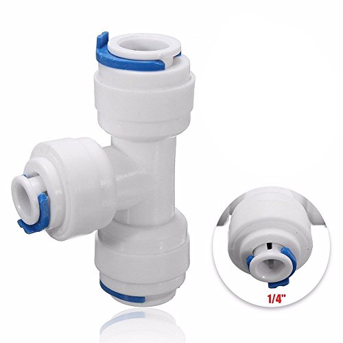 PureSec 2018 1/4-inch OD Push to Connect Quick Fitting Combo for RODI System(Ball Valve+T+Y+L+I Assortment Package, Pack of 10)