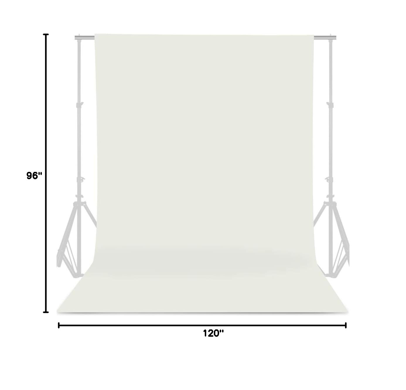 GFCC 8FTX10FT Ivory Backdrop Background for Photography Photo Booth Backdrop for Photoshoot Background Screen Video Recording Parties Curtain