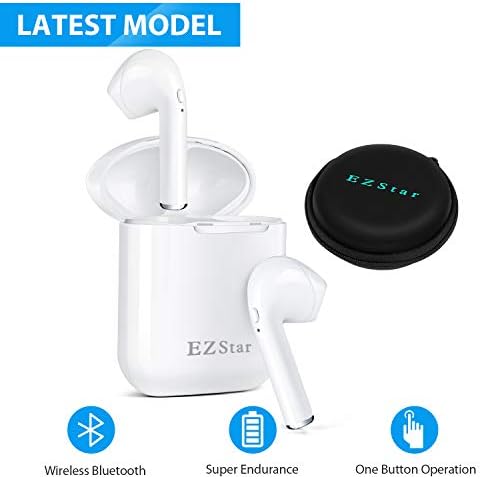 Wireless Earbuds Bluetooth Headset Bluetooth Headphones Mini Size HD Stereo In-Ear Noise Canceling Earphones with Mic and Magnetic Contact Charger Case Compatible with iPhone iOS Android Smart Phones