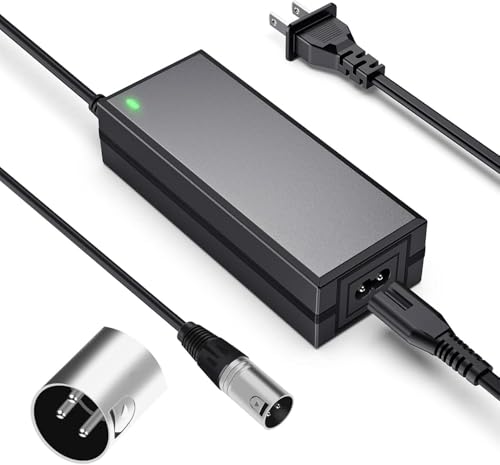 24V 2A Electric Scooter Battery Charger, Suitable for Go Go Elite Traveler, Pride Mobility, Jazzy Electric Chair Battery, and Plus Ezip Mountain Trailz 3-pin XLP Scooter Charger