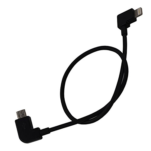 Threeking 11.8inch/30cm OTG Cable Data Cable Perfect Size Right Angle Special Design DJI Mavic Pro/Mavic Pro Platinum/Mavic Air/Spark 1Set(3Pcs:Micro-USB to iOS/Micro-USB/Type-C)
