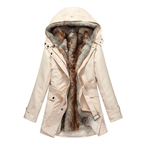 Ms Stuuner Women's Winter Fashion Faux Fur Warm Parkas Detachable Coats CN Beige M Ms Stuuner Women's Winter Fashion Faux Fur Warm Parkas Detachable Coats CN Beige M