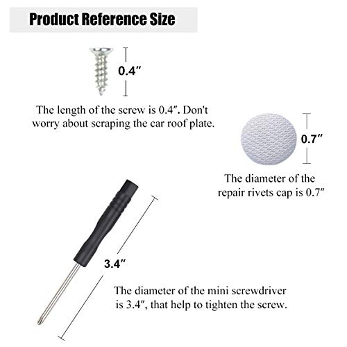 EZYKOO 60 pcs Car Roof Headliner Repair Button, Auto Roof Snap Rivets Retainer Design for Car Roof Flannelette Fixed, with Installation Tool and Fit All Cars(Light Grey Grid)