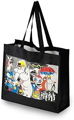 Moomin Family New Black Strong Reusable Waterproof Travelling Shopper Shopping Grocery Supermarket Market Tote Laundry Beach Storage School Children's Bags