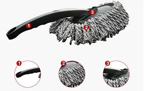 Xihaoer 3Pcs Mini Car Cleaning Brush Detail Duster Extendable for Interior and Exterior Telescope Handle JS Lifestyle Automotive Detailing (Gray)