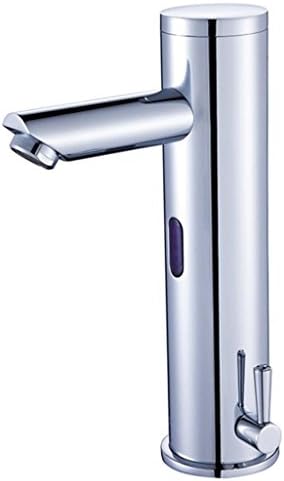 YAJO Modern Single Lever for Temperature Control Touch-Free Automatic Bathroom Vessel Sink Sensor Faucet Hot &amp; Cold Mixer Faucet, Chrome Finished