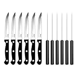 faderic Serrated-Steak Knives Set of 12, Black