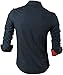 jeansian Men's Slim Long Sleeve Casual Shirt 8358 Navy M