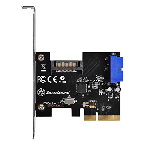 SilverStone Technology Internal PCI-E Expansion Card with USB 3.1 Internal 19-Pin Connector RL-ECU04