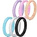 Rinfit Silicone Wedding Rings for Women 3 or 6 Ring Pack - Designed, Rubber Rings. Unique Set of Thin and Stackable Wedding Bands for Women. U.S. Design Patent Pending