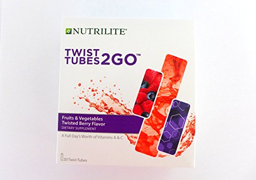 Nutrilite Fruits and Vegetables 2Go Twisted Berry Flavor Twist Tubes (20 Tubes)