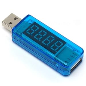ルートアール USB 簡易電圧・電流チェッカー ストレート型 (3.4V~8.0V，0A~3A) RT-USBVA2
