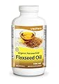 Flaxseed Oil 1000 mg 360 Softgels by Vita Pure - Promotes heart and cardiovascular health - Cold Pressed - Third Party Tested for Purity. Guaranteed!! 100% Money Back GUARANTEED!