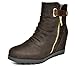 DREAM PAIRS ZIPLINE Women's Fashion Casual Low Hidden Wedge Heel Ankle Boots