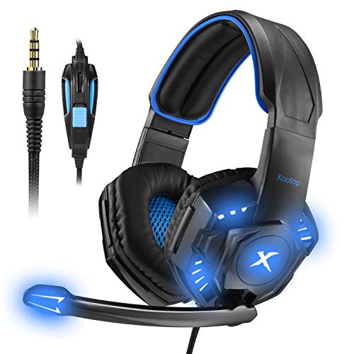 Kootop K10 Gaming Headset For Xbox one PS4 Over-Ear Headphones with Noise Canceling Mic,Bass Surround Soft Memory Earmuffs for Computer Laptop Mac Kootop K10 Gaming Headset For Xbox one PS4 Over-Ear Headphones with Noise Canceling Mic,Bass Surround Soft Memory Earmuffs for Computer Laptop Mac