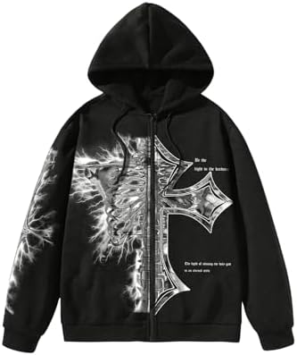 Amazon.com: Tooe Women's Preppy Star Zip Up Hoodies Y2K Graphic