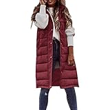 Long Puffer Vest for Women Lightweight Sleeveless