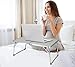 Milliard Aluminum Laptop Foldable Table, Breakfast in Bed Tray, Standing Desk and Couch Desk for Home Office and Travel – Folds in Half with Interior Storage Space Durable.