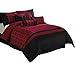 Chezmoi Collection Dynasty Black Red Jacquard 7-Piece Comforter Set, California King